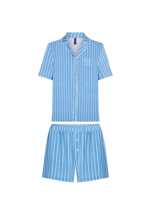 Karl Lagerfeld pinstripe button pyjama set - Blue