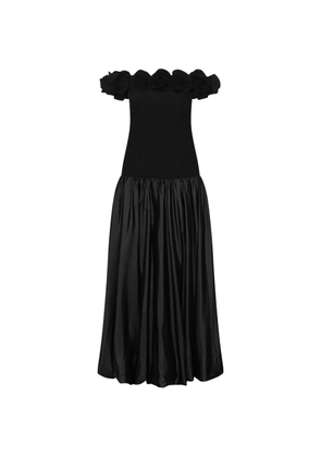 ROTATE BIRGER CHRISTENSEN flower crepe maxi dress - Black