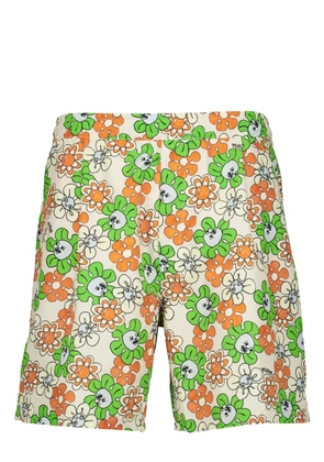 Marni floral graphic-print swim shorts - Green