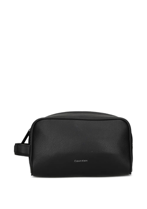 Calvin Klein textured handle-strap wash bag - Black