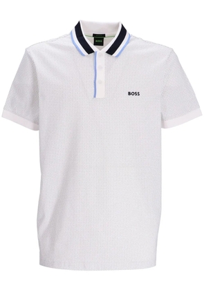 BOSS embroidered-logo polo shirt - White