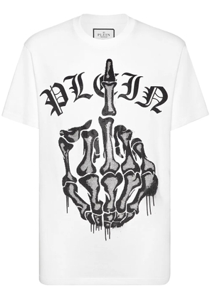 Philipp Plein rhinestone-embellished cotton t-shirt - White