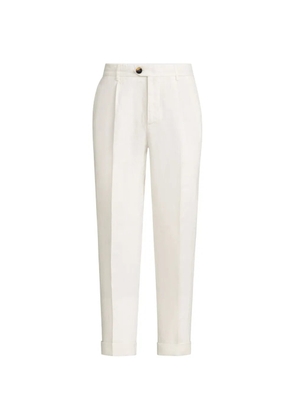 Brunello Cucinelli garment-dyed pleat trousers - White