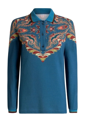 ETRO paisley-print polo shirt - Blue