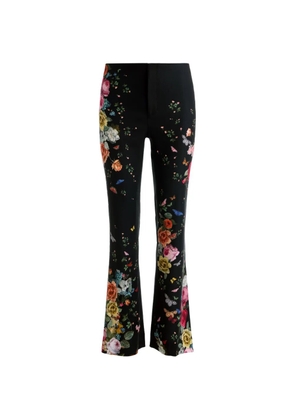 alice + olivia Teeny floral bootcut trousers - Black