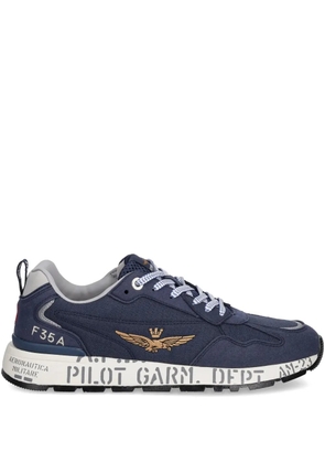 Aeronautica Militare embroidered sneakers - Blue