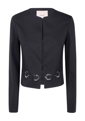 TWINSET lace-insert jacket - Black