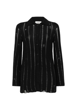 Laneus distressed knitted cardigan - Black