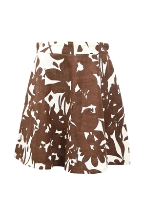 Michael Kors Vintage floral-print flared skirt - Brown