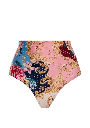 Agua Bendita Alicia floral high-waist bikini bottoms - Pink