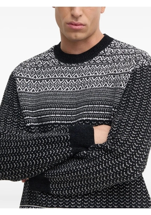 Armani Exchange patterned crew-neck sweater - Black