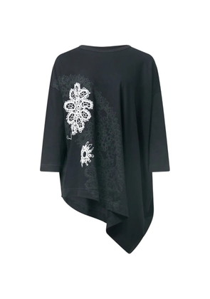 Y's asymmetric drape T-shirt - Black