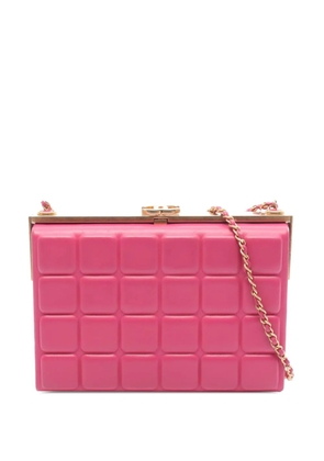 CHANEL Pre-Owned 2016-2017 CC Lambskin Choco Bar Minaudière Clutch crossbody bag - Pink