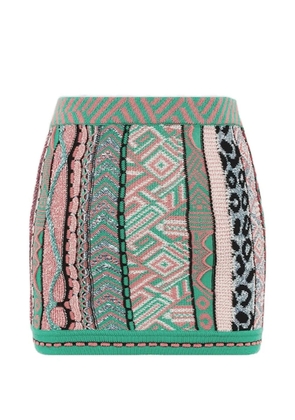 Laneus patterned knit mini skirt - Green