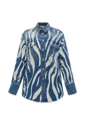 Blumarine distressed cotton shirt - Blue
