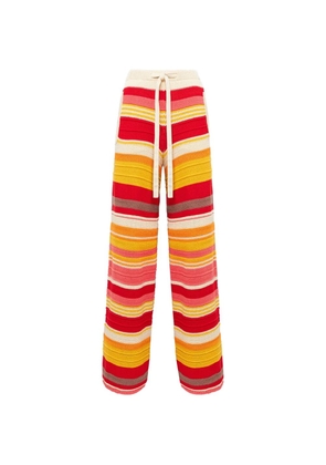 Laneus striped drawstring trousers - Red