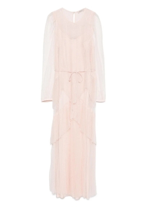 TWINSET pleated tulle maxi dress - Pink