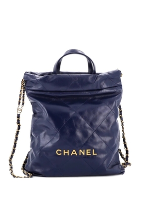CHANEL Pre-Owned 22 Chain Quilted Calfskin Medium backpack - Blue