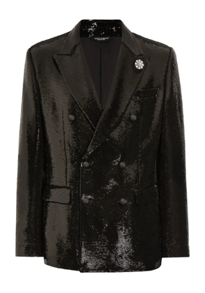 Dolce & Gabbana sequin-embellished double-breasted blazer - Black