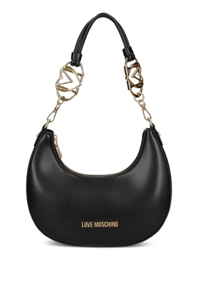 Love Moschino chain-embellished crescent shoulder bag - Black