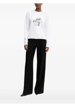 Karl Lagerfeld rhinestone-embellished crew-neck sweatshirt - White