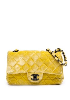 CHANEL Pre-Owned 2014-2015 Mini Rectangular Classic Velvet Single Flap crossbody bag - Yellow