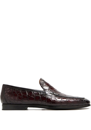 Magnanni crocodile-embossed loafers - Red