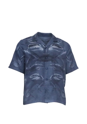 Burberry Pre-Owned shark-print short-sleeve shirt - Blue