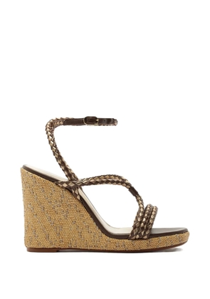 Alexandre Birman Elba braided wedge sandals - Brown