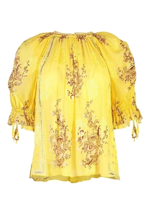 Ulla Johnson Pippa floral-print puff-sleeve blouse - Yellow