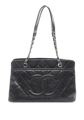 CHANEL Pre-Owned 2012-2013 CC Quilted Lambskin Soft Shopping tote bag - Black