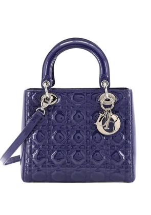Christian Dior Pre-Owned Lady Dior Bag Cannage Quilt Patent Medium satchel - Purple
