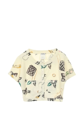 CHANEL Pre-Owned 1986-1988 Coco Mark buttoned shirt - Neutrals