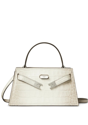 Tory Burch mini Lee Radziwill embossed degrade top handle - White