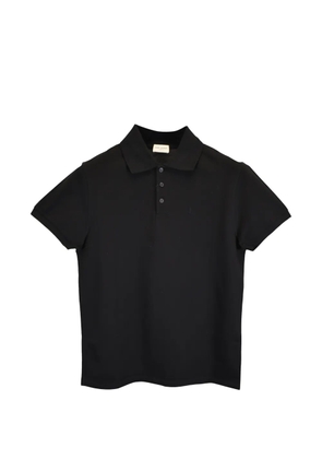 Saint Laurent Pre-Owned logo-embroidered polo shirt - Black