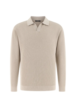 Boggi Milano open-neck ribbed sweater - Neutrals