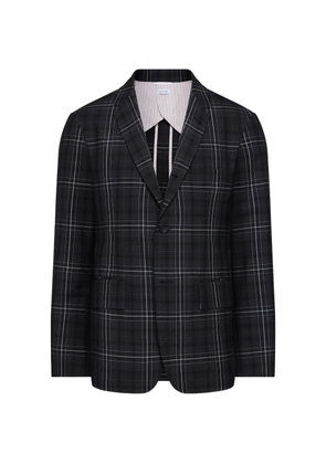 Thom Browne plaid-pattern single-breasted blazer - Black