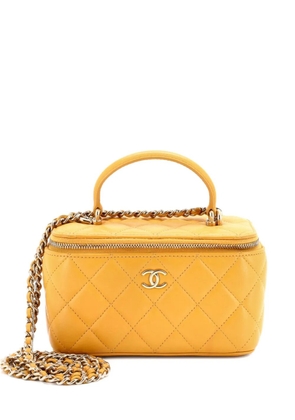 CHANEL Pre-Owned Classic Top Handle Vanity Case with Chain Quilted Lambskin Small crossbody bag - Yellow