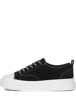 Manière De Voir Vienna contrast-stitch suede sneakers - Black