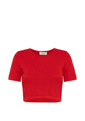 Laneus knit cropped T-shirt - Red