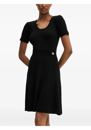 Karl Lagerfeld ribbed gold-button mini dress - Black