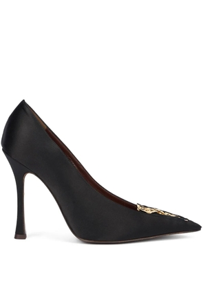 Roberto Cavalli leaf-detail pumps - Black