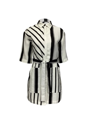 Maje striped belted shirt dress - White