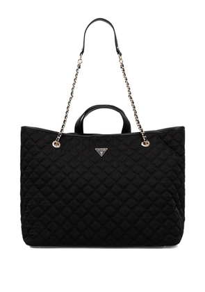 GUESS USA quilted chain tote bag - Black