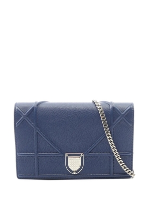 Christian Dior Pre-Owned 2010-2026 Grained Calfskin Diorama Wallet on Chain crossbody bag - Blue