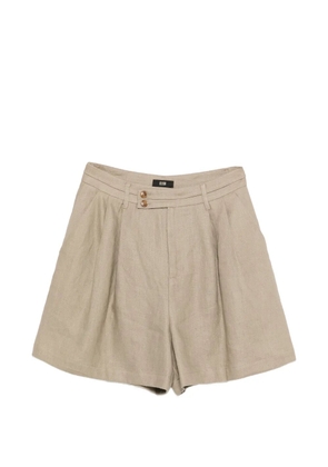 Eleh button pleated shorts - Neutrals