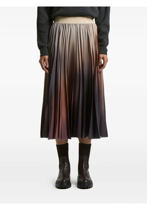 Peserico pleated ombre midi skirt - Brown