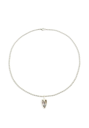 Poison Drop Lab heart rainbow glass pendant necklace - Silver