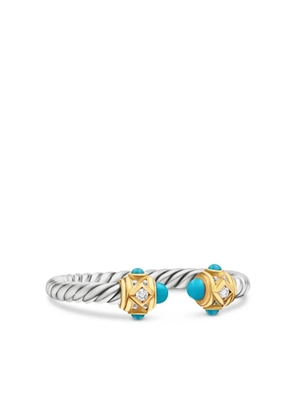 David Yurman sterling silver Renaissance turquoise and diamond ring (2.3mm)