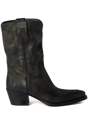 Miu Miu leather boots - Black